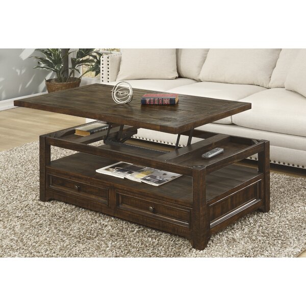 Dark brown coffee table deals with storage